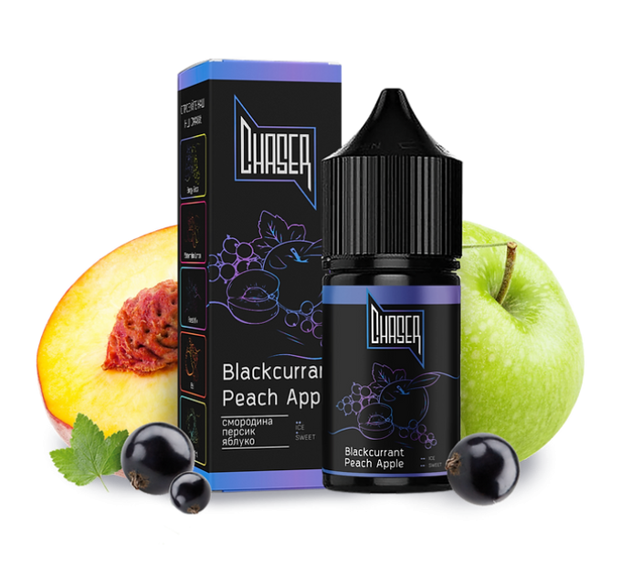 Рідина Chaser Black Salt 30 мл 30 мг зі смаком Чорної Смородини, Персика і Яблука (Blackcurrant Peach Apple)