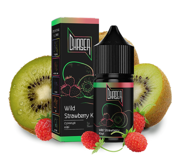 Рідина Chaser Black Salt 30 мл 50 мг зі смаком Ківі та Дикої Полуниці (Kiwi Wild Strawberry)