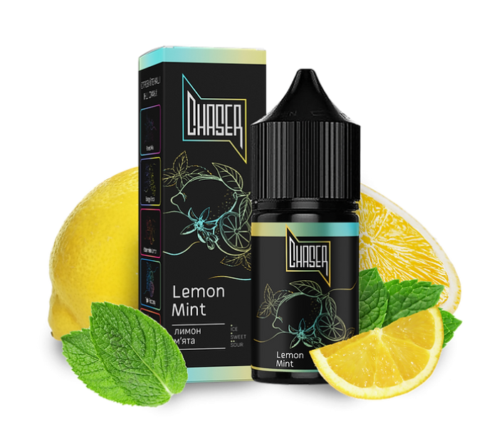 Рідина Chaser Black Salt 30 мл 30 мг зі смаком Лимона і М'яти (Lemon Mint)
