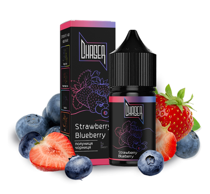 Рідина Chaser Black Salt 30 мл 30 мг зі смаком Полуниці та Чорниці (Strawberry Blueberry)