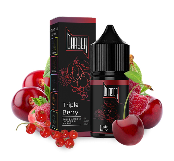 Рідина Chaser Black Salt 30 мл 50 мг зі смаком потрійної Ягоди (Triple Berry)