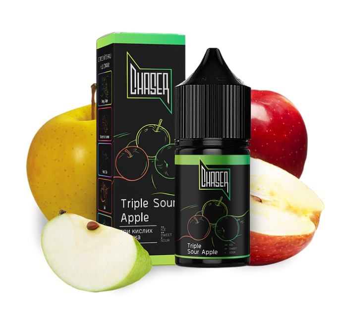 Рідина Chaser Black Salt 30 мл 50 мг зі смаком Потрійного Кислого Яблука (Triple Sour Apple)