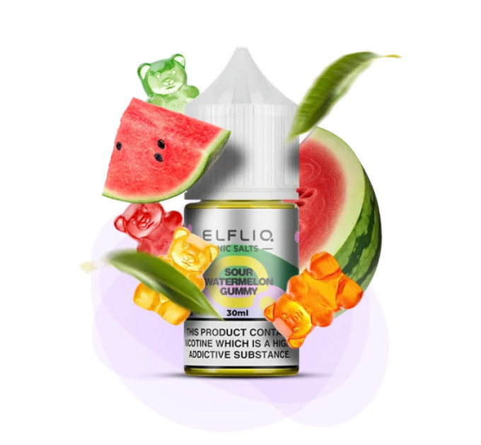 Сольова рідина Elf Liq 30 мл 50 мг Sour Watermelon Gummy (Кислий Кавун Мармеладні Ведмедики)